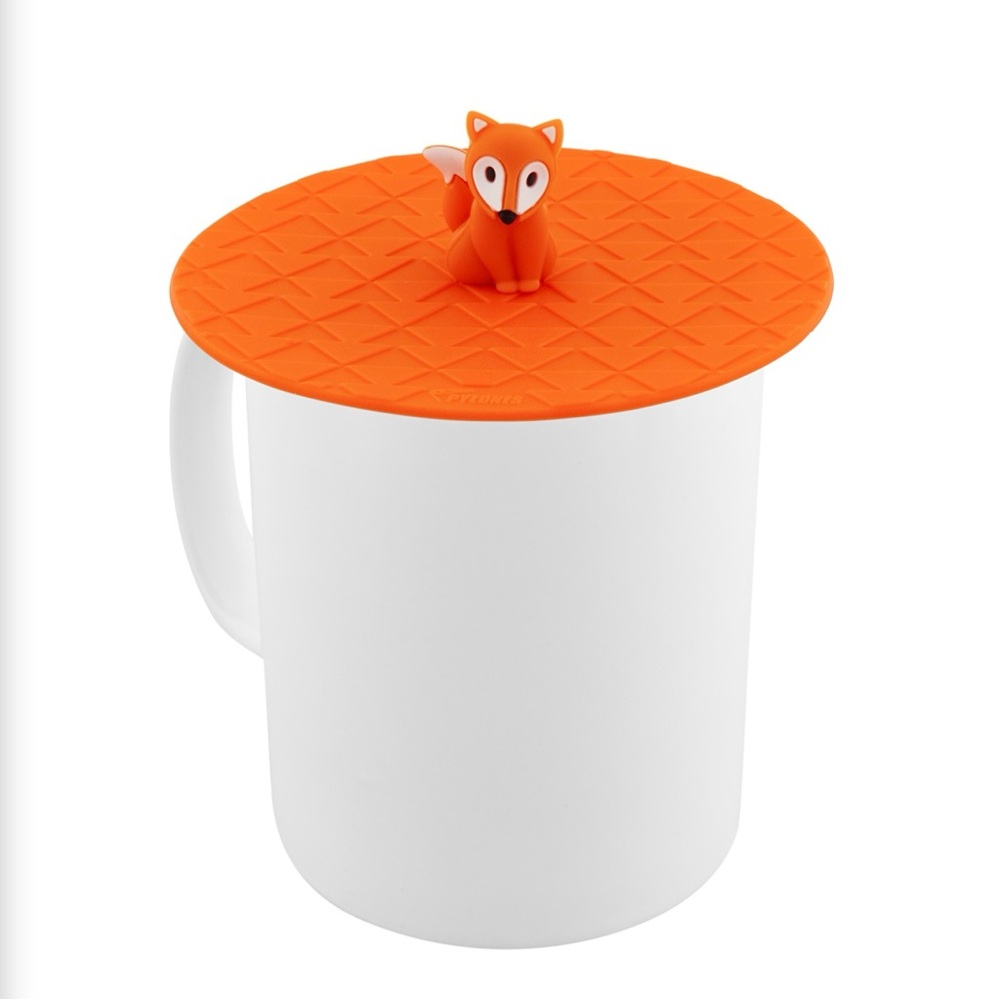PYLONES STUDIO Silicone Lids for Mugs - Set of 2 - Black Cat and Fox - Picture 9 of 10